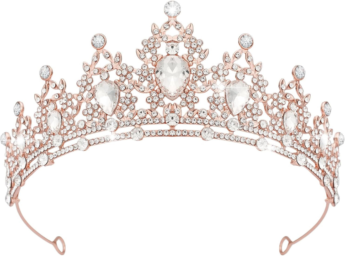 Crystal Tiaras & Crowns for Women, Bride Royal Queen Headband Princess Headpieces for Birthday Cake Crown & Prom Pageant Party