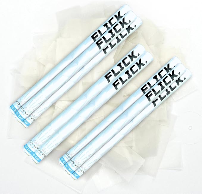 Ultimate Confetti - 8 Pack White Dissolving Rice Paper Confetti Wands - Handheld 14" Water Soluble Confetti Flick Flutter Sticks For Wedding, Parties & Live Events - 2 Handfuls, 1.5 oz Each Stick