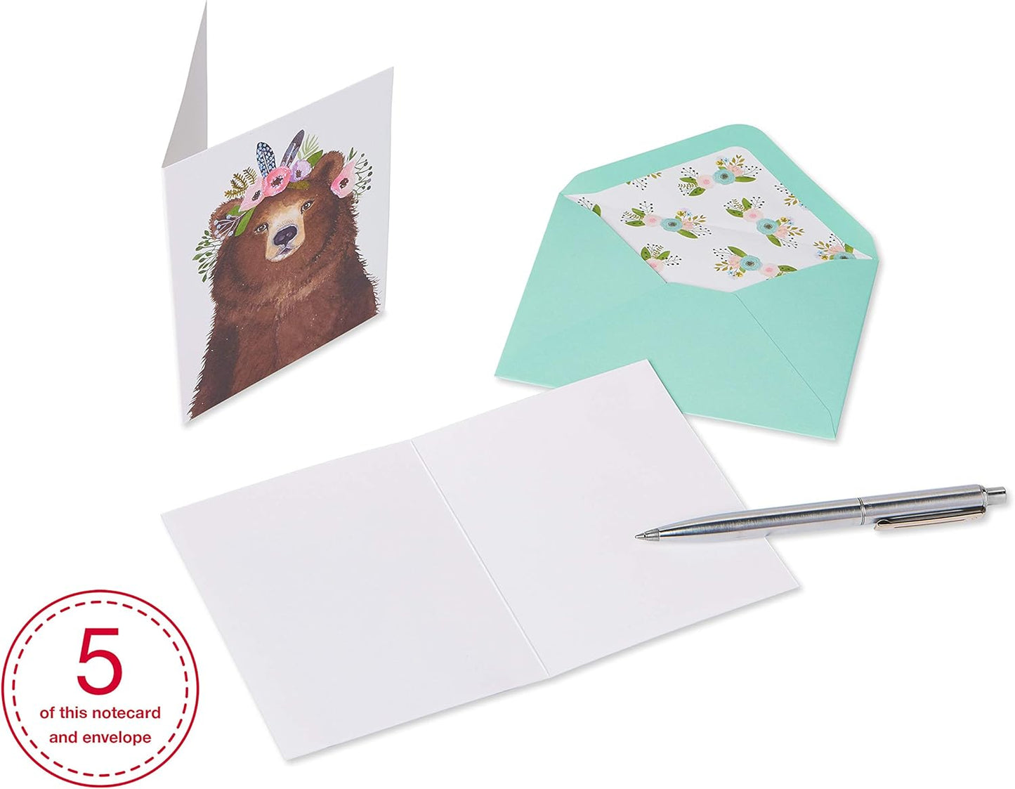 Papyrus Blank Cards with Envelopes, Woodland Animals (20-Count)