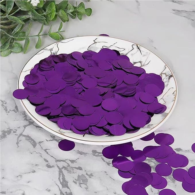 Purple Metallic Foil Confetti 8000 Pcs Shiny Round Table Confetti for Fill Balloon Wedding Graduation Party Decorations,60g of pack