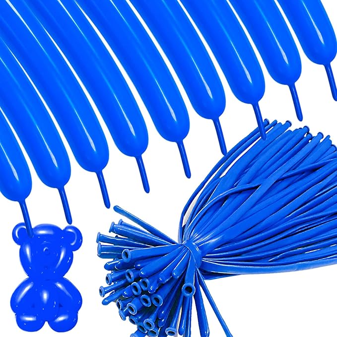 Blue 260 long Balloons 100 Pack Dark Blue Modeling Long Magic Balloons Thickening Latex Twisting DIY Animal Balloon for Birthday Wedding Christmas Festival Party Decoration (Dark Blue Long Balloons)