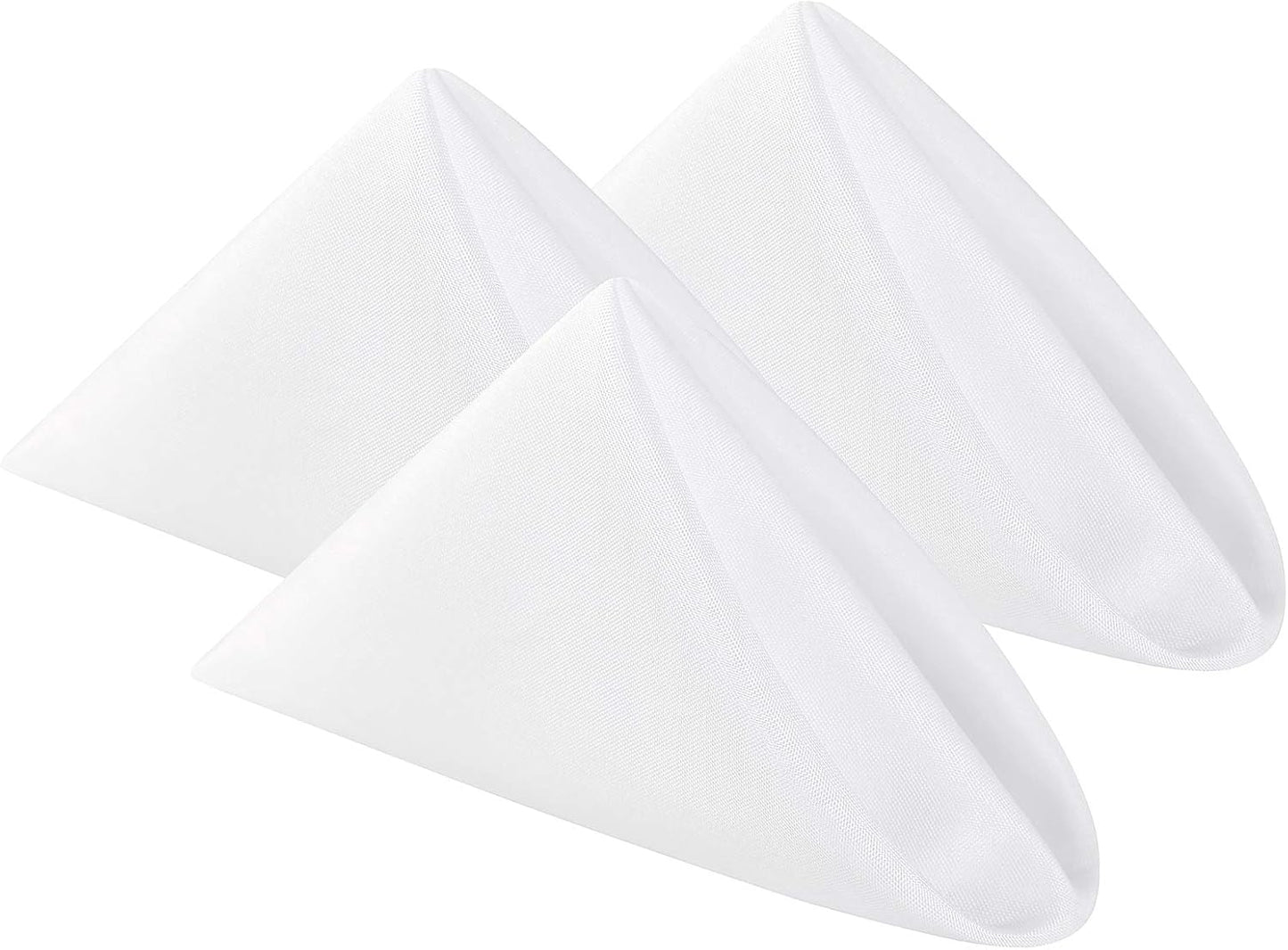 Cloth Napkins 17x17 inch Washable Polyester Dinner Napkins Soft Table Napkins for Wedding Party Dining Banquet(White,100PCS)