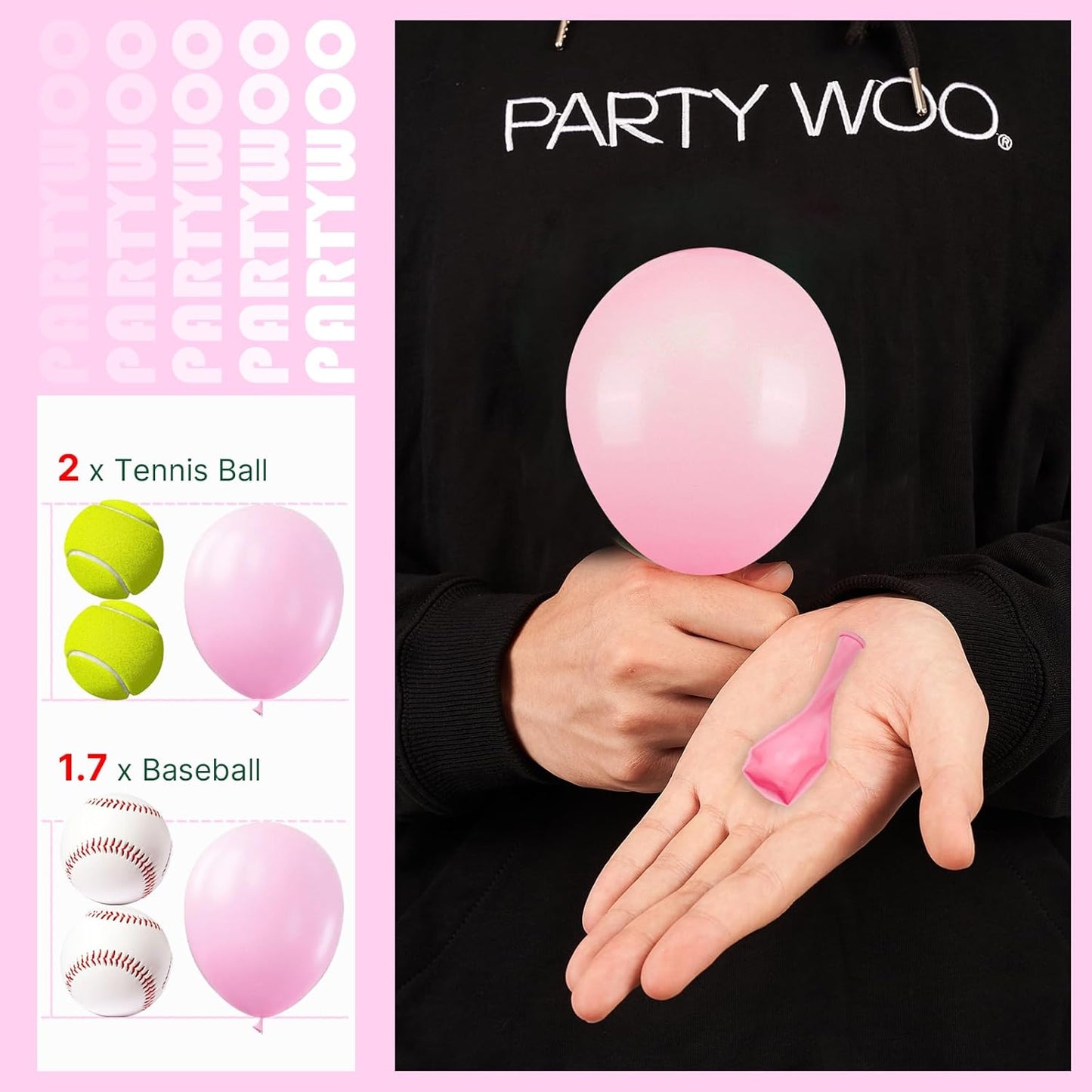 PartyWoo Baby Pink Balloons 50pcs 5 Inch Pastel Pale Light Pink Latex Helium Balloons for Baby Shower Gender Reveal Engagement Bachelorette Easter Bridal Shower Birthday Party Decorations Pink-Q05