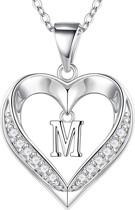 TURANDOSS Valentines Day Gifts for Kids Teen Girls - Heart Initial Necklaces, Dainty 14K Gold Plated CZ Heart Letter A-Z Pendant Necklace Trendy Jewelry Valentines Day Gifts for Wife Girlfriend