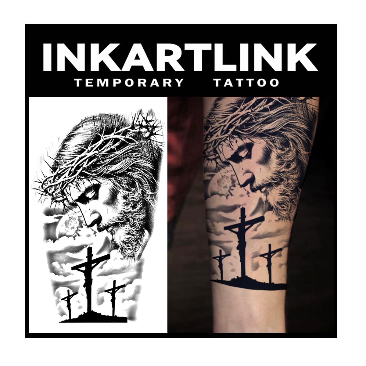 INKARTLINK Tattoo Tech, 2 Sheets Extra Large Semi Permanent Tattoo, Temporary Tattoos, Last 1-2 Weeks, Waterproof, Realistic Look, No Adhesive, （Mythology Design)305