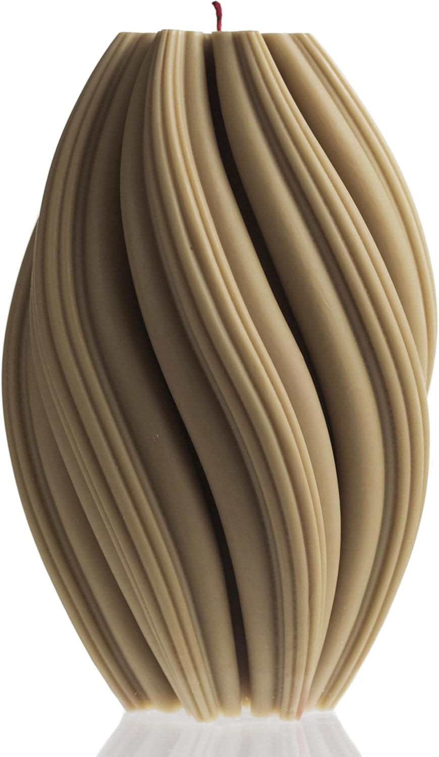 LAWA Swirl Candle - Large Beautiful Handmade Pillar Scented Soy Wax Twirl Elegant Bubble Aesthetic Candle Housewarming Gift Home Room Shelf Decor Idea Spiral Olive Beige (Large)