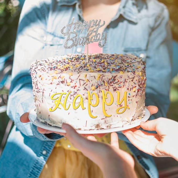 64Pcs Acrylic Cake Letters, Gold Letters Birthday Cake Topper, Personalized Alphabet Cakes Decorations for DIY Cakes, Birthday Party Supplies (0-9 Number and A-Z Letters)