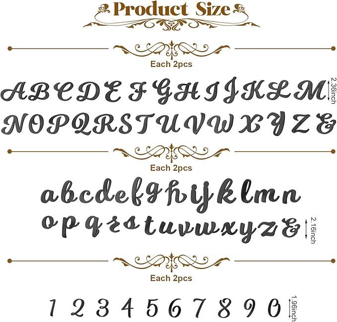 Jspupifip 128 Pcs Acrylic Alphanumeric Cake Topper Diy Cake Decoration with Mirror Gold Number 0-9 and Alphabet A-Z Personalized Cake Picks Decor(black)