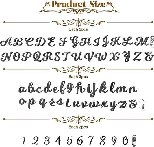 Jspupifip 128 Pcs Acrylic Alphanumeric Cake Topper Diy Cake Decoration with Mirror Gold Number 0-9 and Alphabet A-Z Personalized Cake Picks Decor(black)