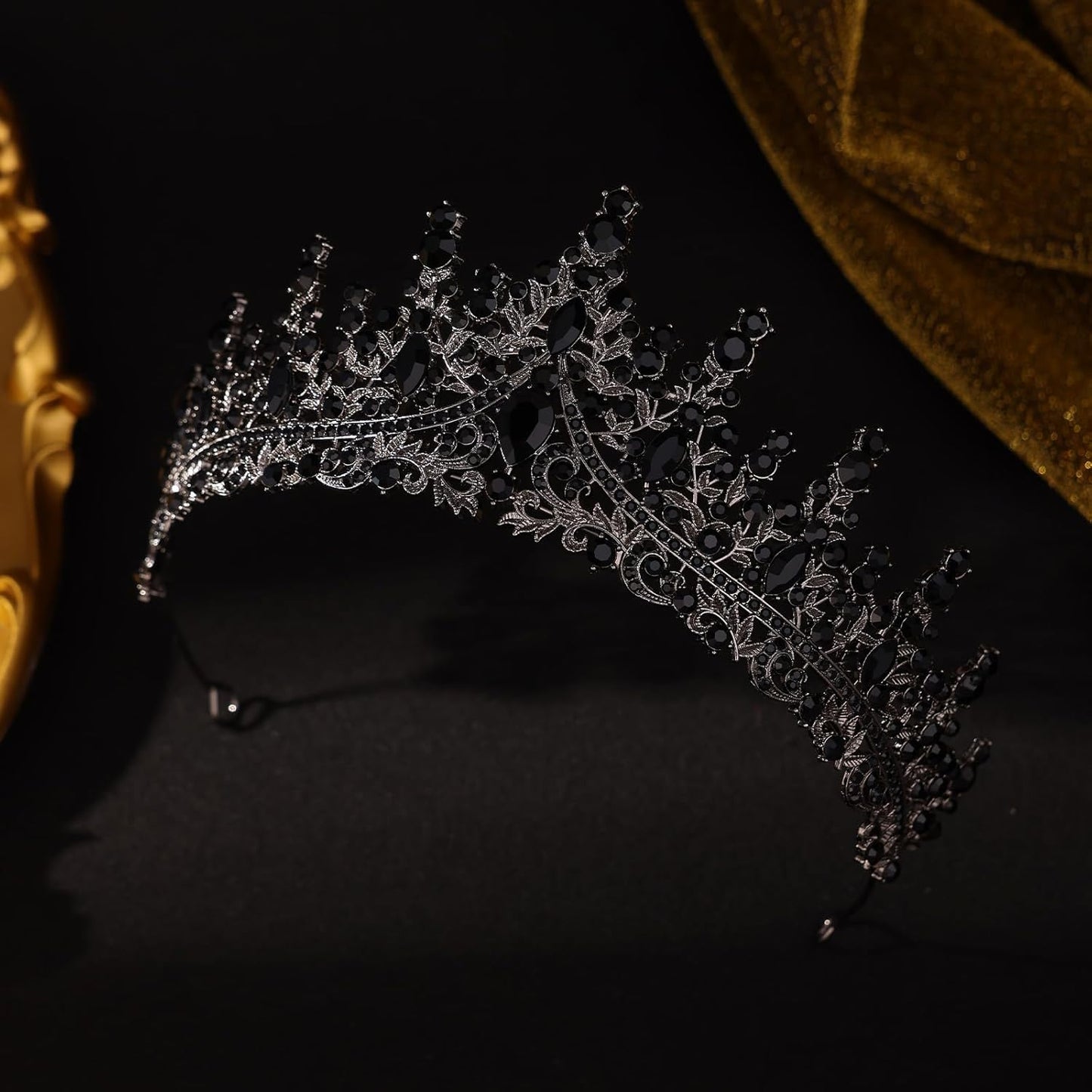 Black Tiara for Women Crystal Queen Crowns Rhinestone Princess Tiaras for Girl Wedding Headband for Bride Hair Accessories for Halloween Costume Birthday Party Prom Mother's Gifts