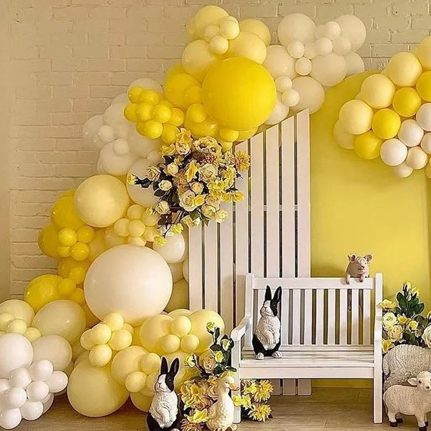 Pastel Yellow Balloons, 66pack 12inch Light Yellow Latex Party Balloons for Birthday Baby Shower Graduation Wedding Gender Reveal Anniversary Party Decorations