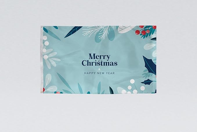 AGAS Christmas Flag 3x5 Outdoor, Merry Christmas and Happy New Year Flags with Brass Grommets - 200 Denier Nylon Large Welcome Signs Banners Gifts for Outdoor Wall Decorations For Winter Holiday Parties, Home Decor, Shops