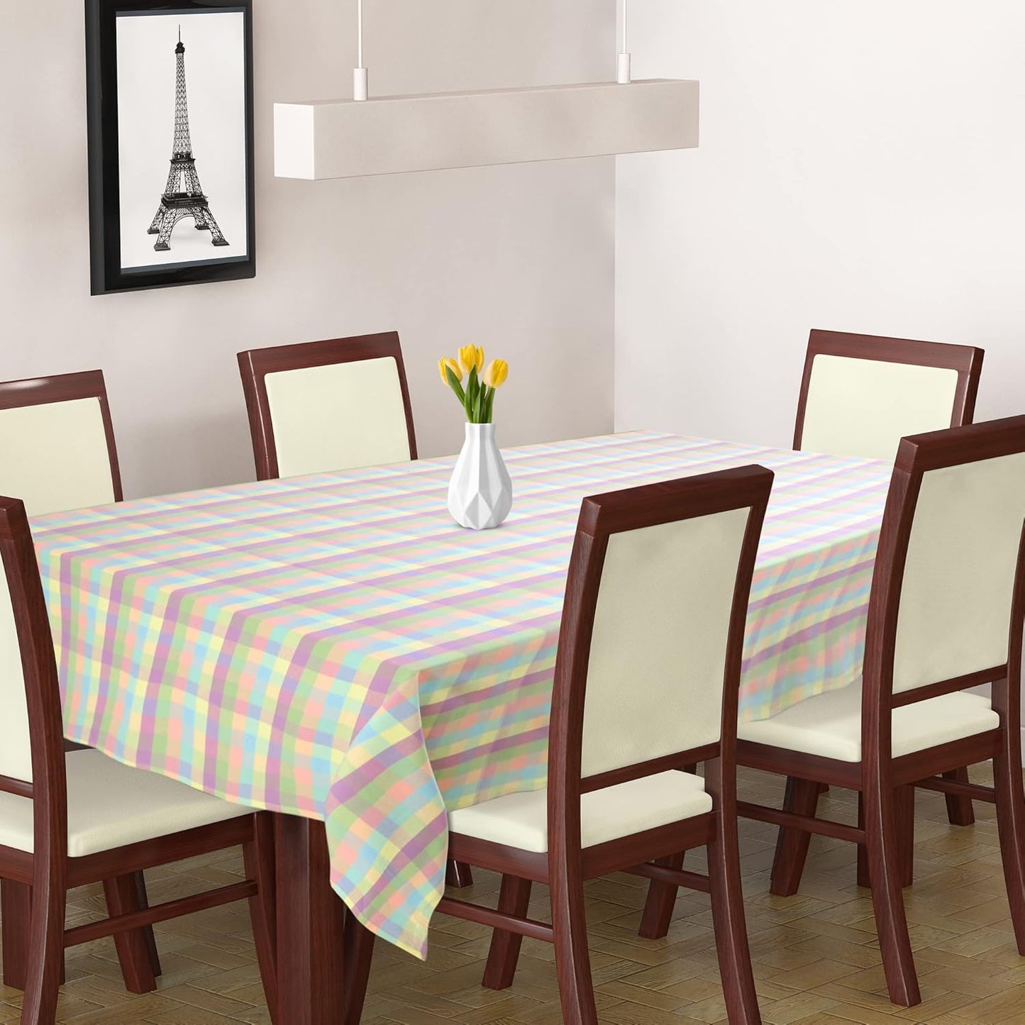Urban Villa Tablecloth Buffalo Check Tabletop Cover Kitchen Dining Table Cloth 100% Cotton Great Parties Wedding Holiday Dinner Easter Rectangle 52X70 Inches 4-6 Seats
