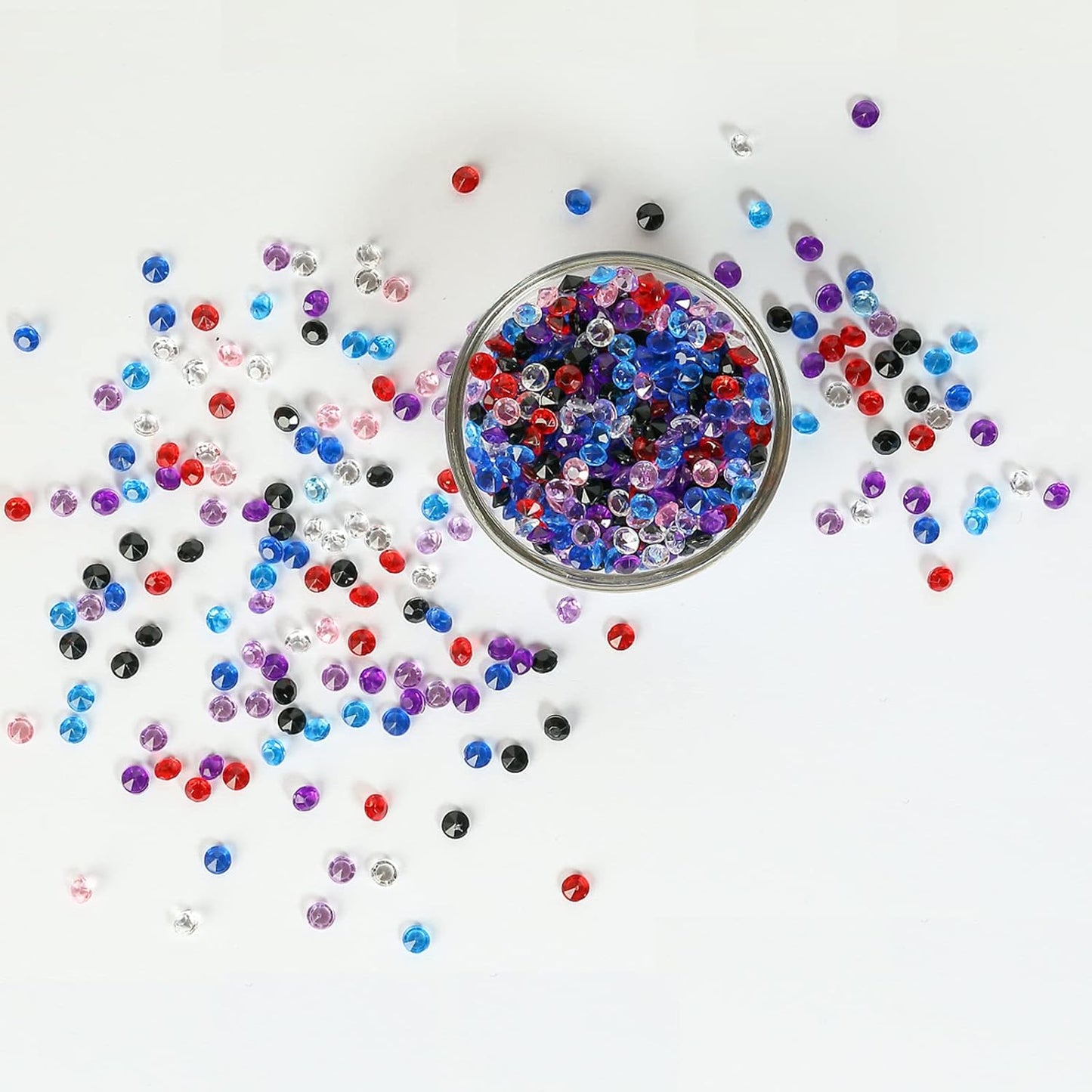 ZKC 10mm 1000PCS Crystal Acrylic Diamond Vase Fillers Beads for Wedding Centerpiece Table Scatter Shower Party Vase Beads Decorations(Mix)