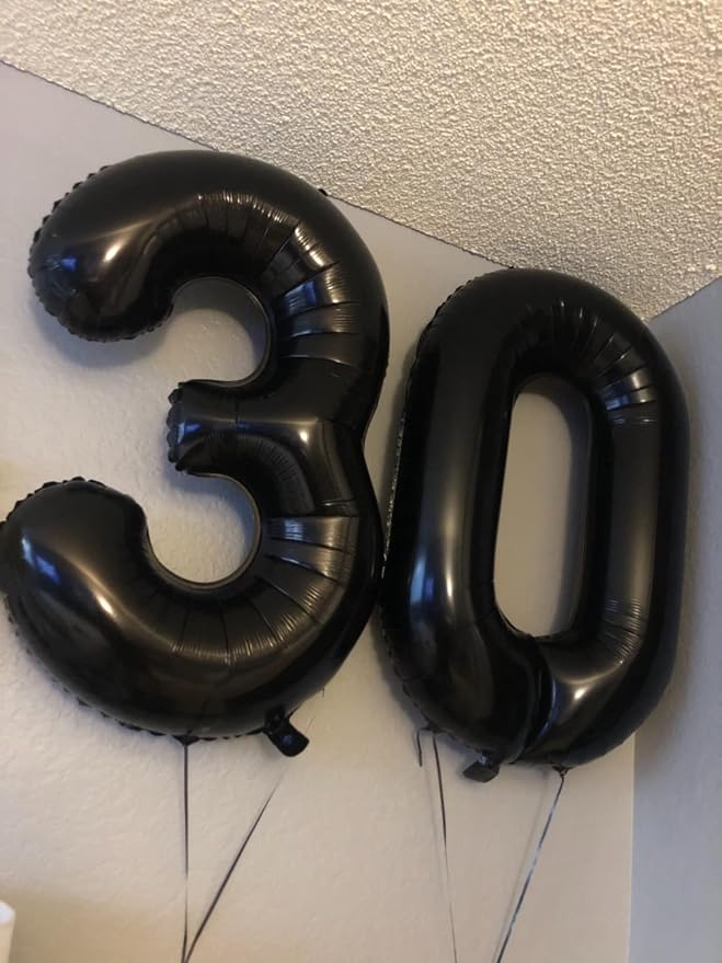 40 Inch Number 8 Balloon, Black 8 18 28 80 Birthday Balloons for Men Boys, 8th Birthday Decorations Party Supplies, Wedding, Graduations