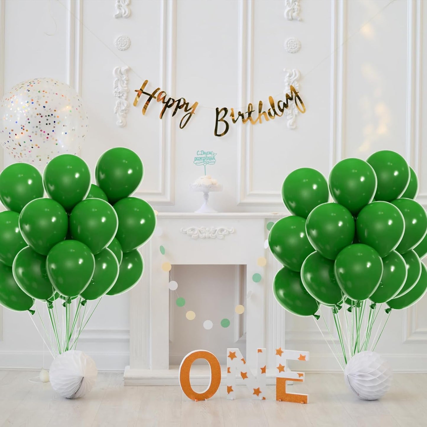 50pcs Dark Green Balloons, 12inch Matte Emerald Hunter Forest Green Balloons for Birthday Christmas Graduation Dinosaur Jungle Theme Party Decorations (With Ribbon & Glues)
