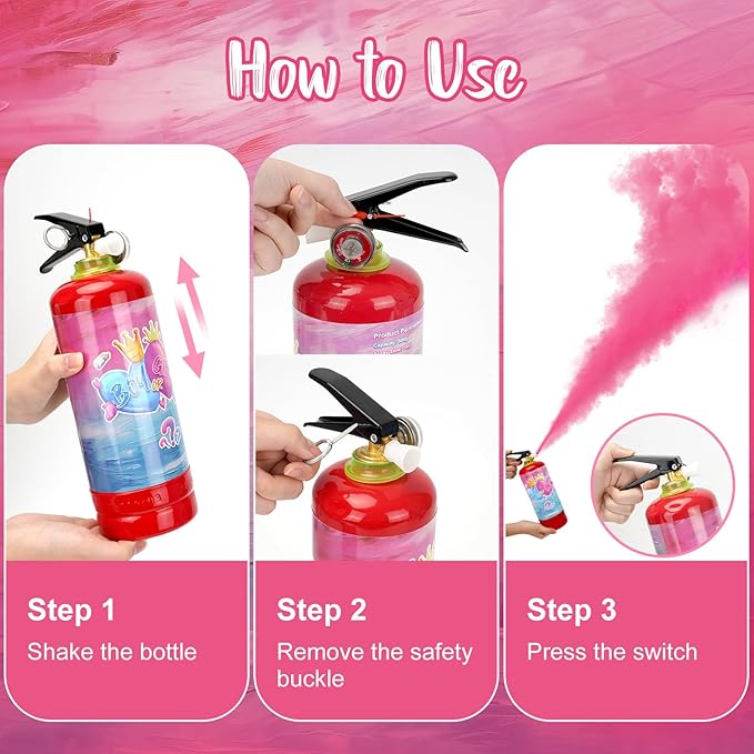 Gender Reveal Fire Extinguisher, 2 Pack Gender Reveal Ideas Gender Reveal Party Decorations Baby Girl Boy Reveal Party Ideas Gender Reveal Decor (Pink, Extra Large)