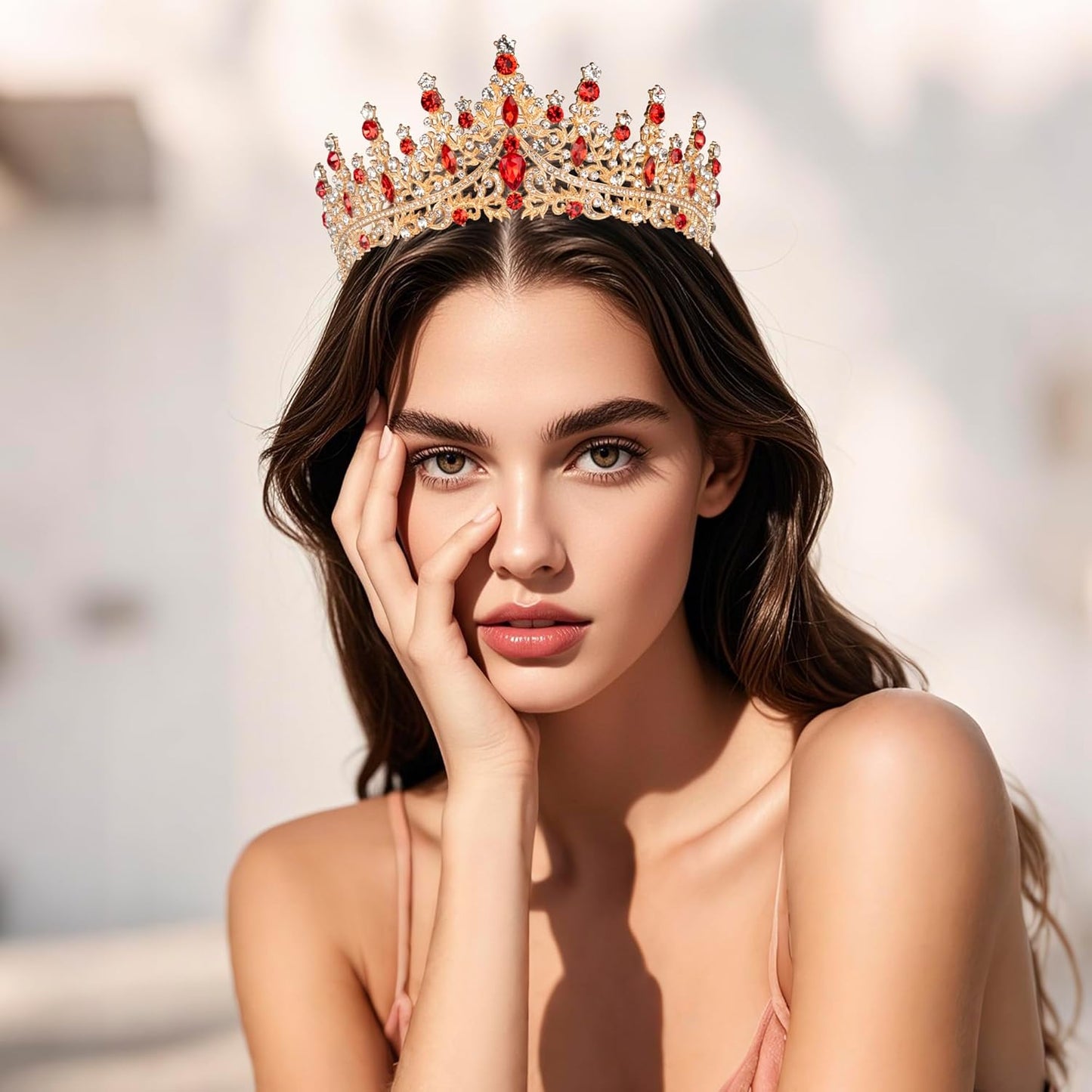 Tiaras and Crowns for Women Crystal Princess Tiaras Rhinestone Queen Crowns For Wedding Bridal Birthday Prom Pageant Party (Tiara 100)