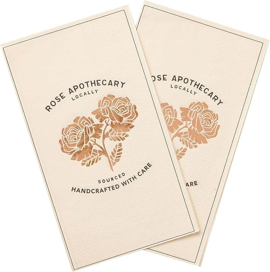 Silver Buffalo Schitt’s Creek Rose Apothecary Vanity Napkins – 32 Count Linen-Feel Disposable Guest Towels for Bathroom or Events