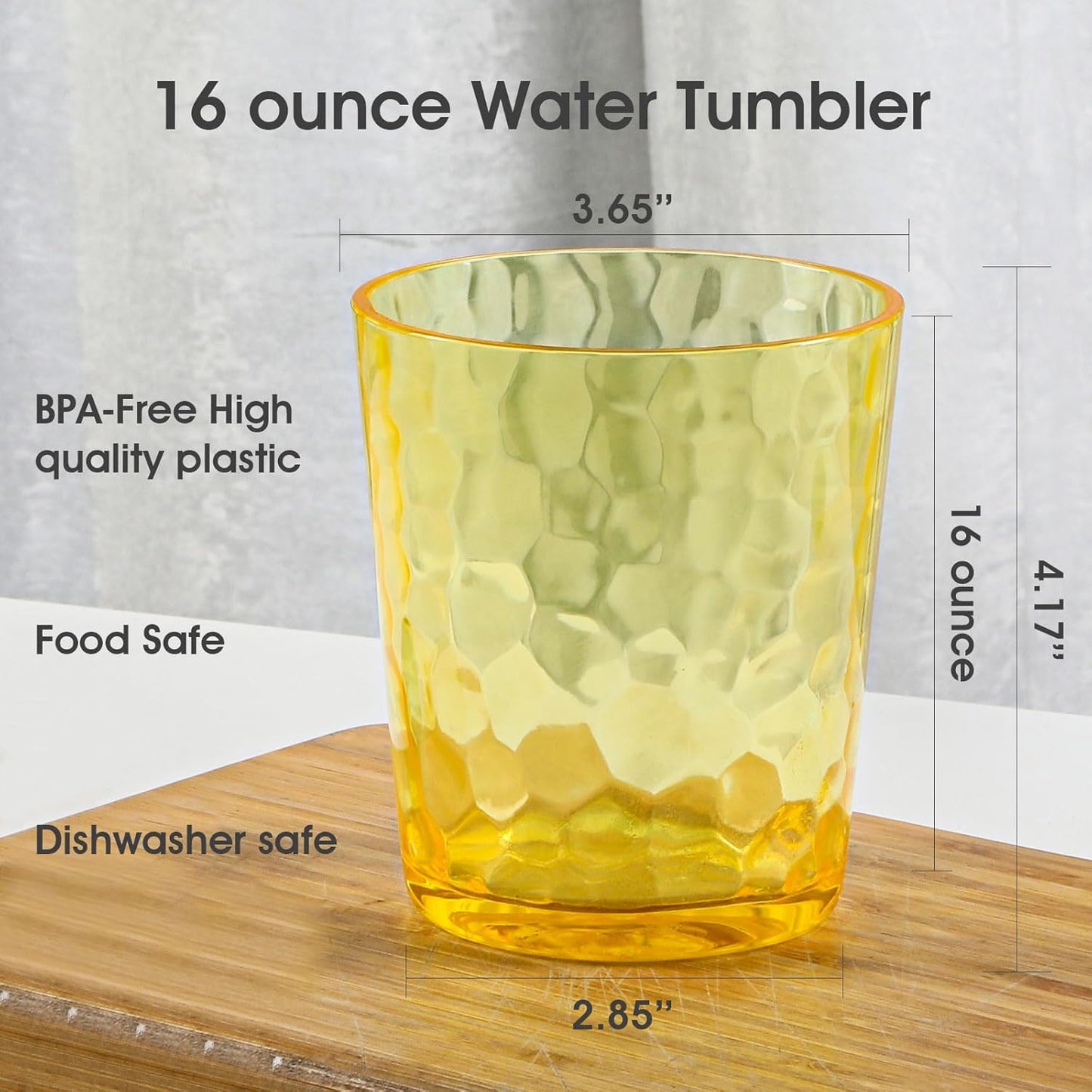 BPA-Free Plastic Tumblers 8 Pack (4x16oz+4×22oz) | Reusable Dishwasher Safe | Stackable Shatterproof Cups | Plastic Drinkware & Drinking Tumblers for Restaurant, Home, Party