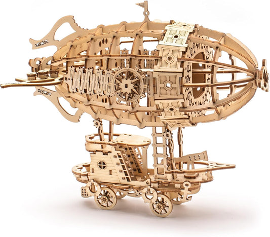 3D Wooden Puzzles for Adults,Wooden Toy for Kids and Adults,Model Building Kit,Educational Brain Teaser,Best Educational Christmas Birthday Day Gift for Friends (Wooden Airship)