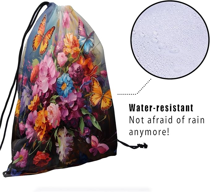 Nerxy Leaf Grip Bags for Gymnastics Tropical Leaves Grip Bag Botanical Drawstring Storage Bags