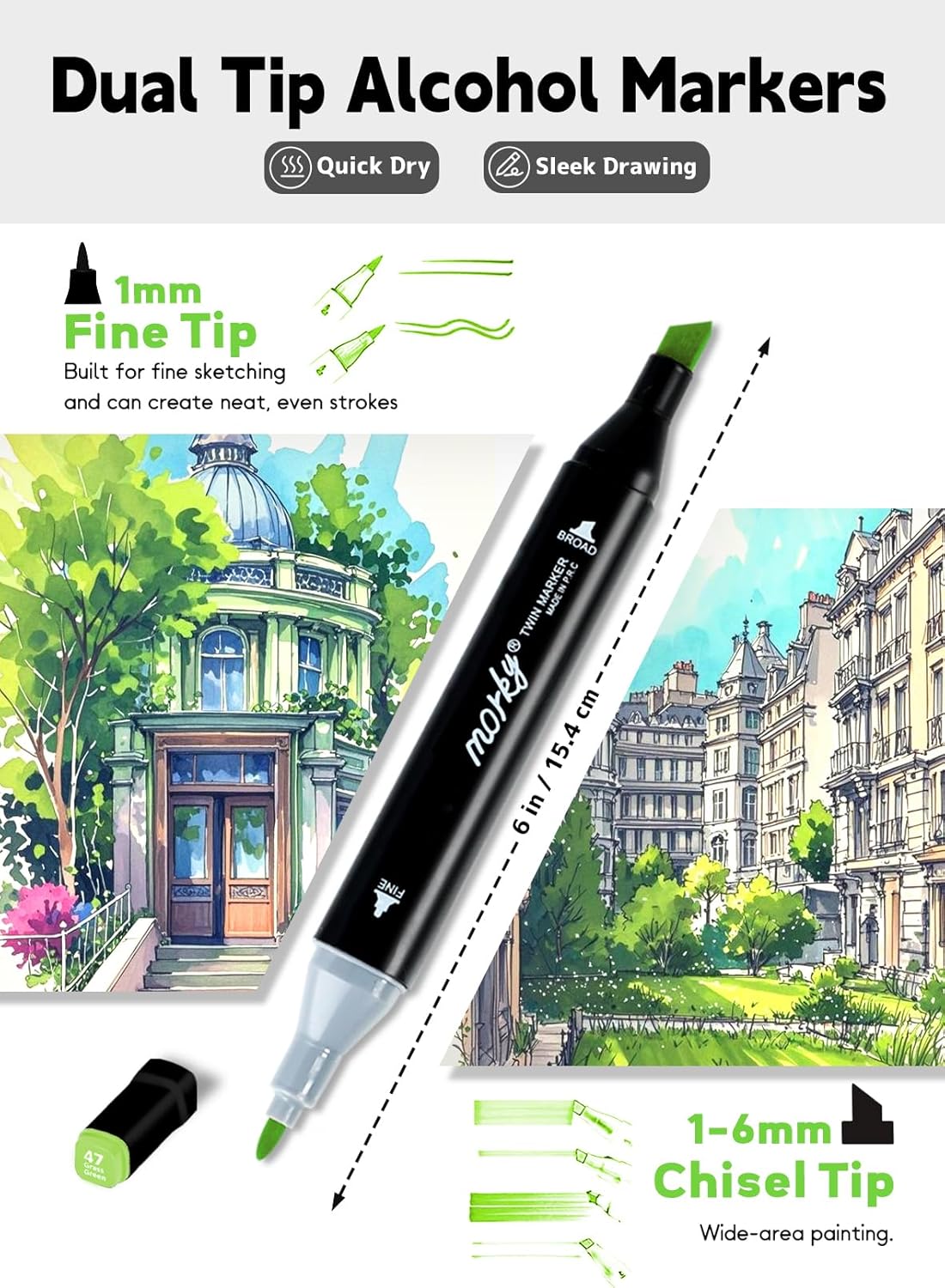 168+2 Colors Alcohol Markers with Free App, Chisel & Fine Tip Alcohol-Based Marker Set for Adults Kids, Dual Tip Artist Markers for Drawing, Coloring Illustration, Painting and Great Gift Idea