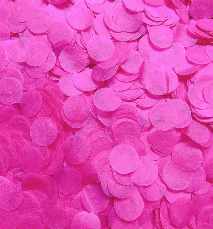 Hot Pink Tissue Paper Confetti 15mm - 5000 pcs Biodegradable for Wedding Birthday Party Decoration