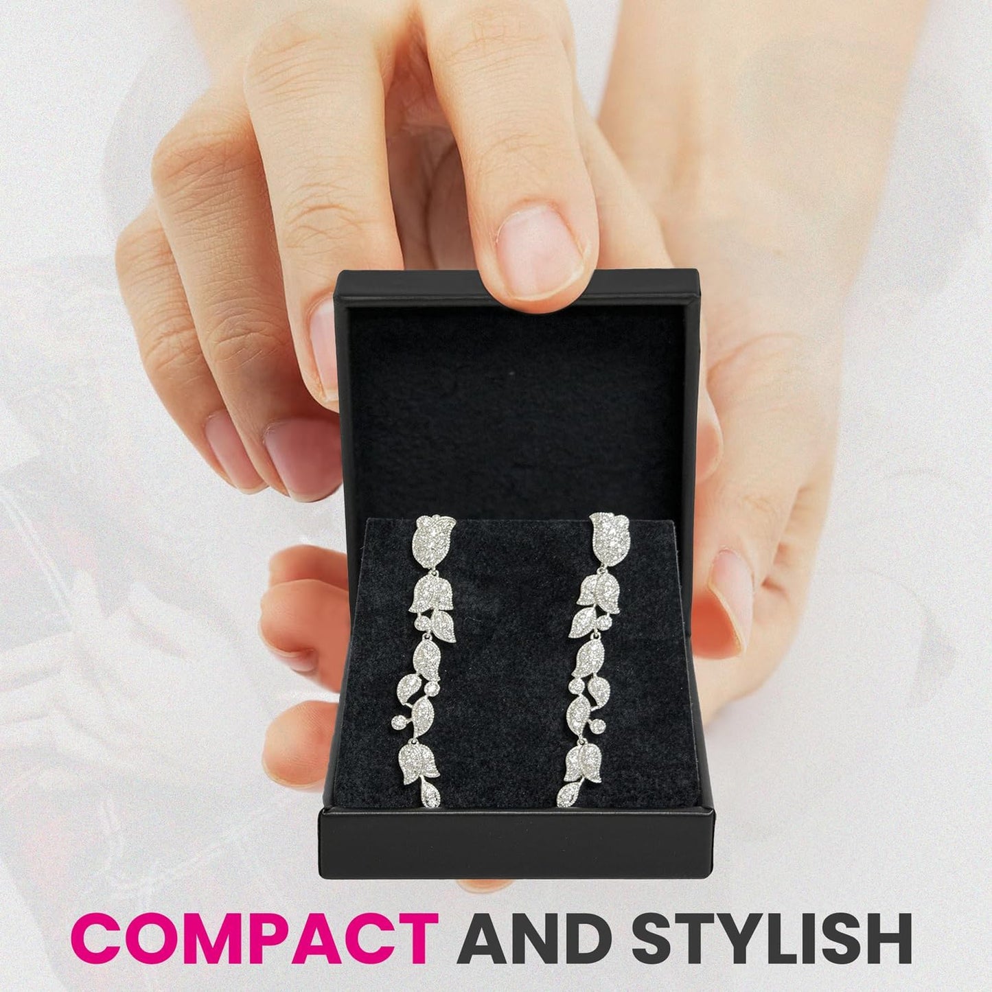 Novel Box Black Jewelry Box for Pendant 3x4.12x1.25 Inches - Pendants Gift Box for Proposal Wedding Engagement - Faux Leatherette Jewelry Display Box - Gift Presentation Boxes for Pendants
