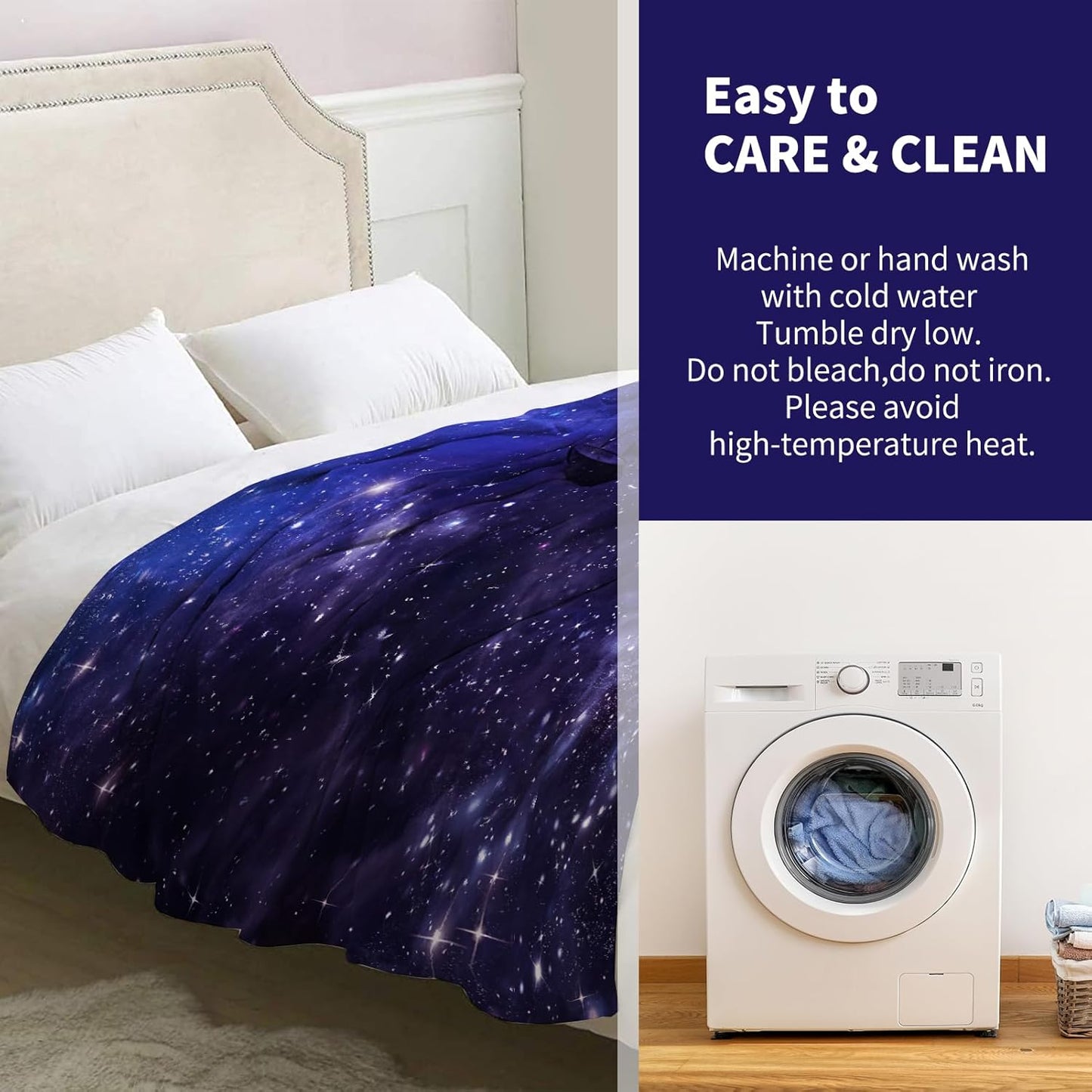 Galaxy Blanket Gifts for Boys Women Girls Birthday Christmas Valentine Presents Science Universe Outer Space Nebula Theme Decor Bedroom Living Room Couch Bed Sofa Soft Kids Adult Flannel Throw 60"x50"