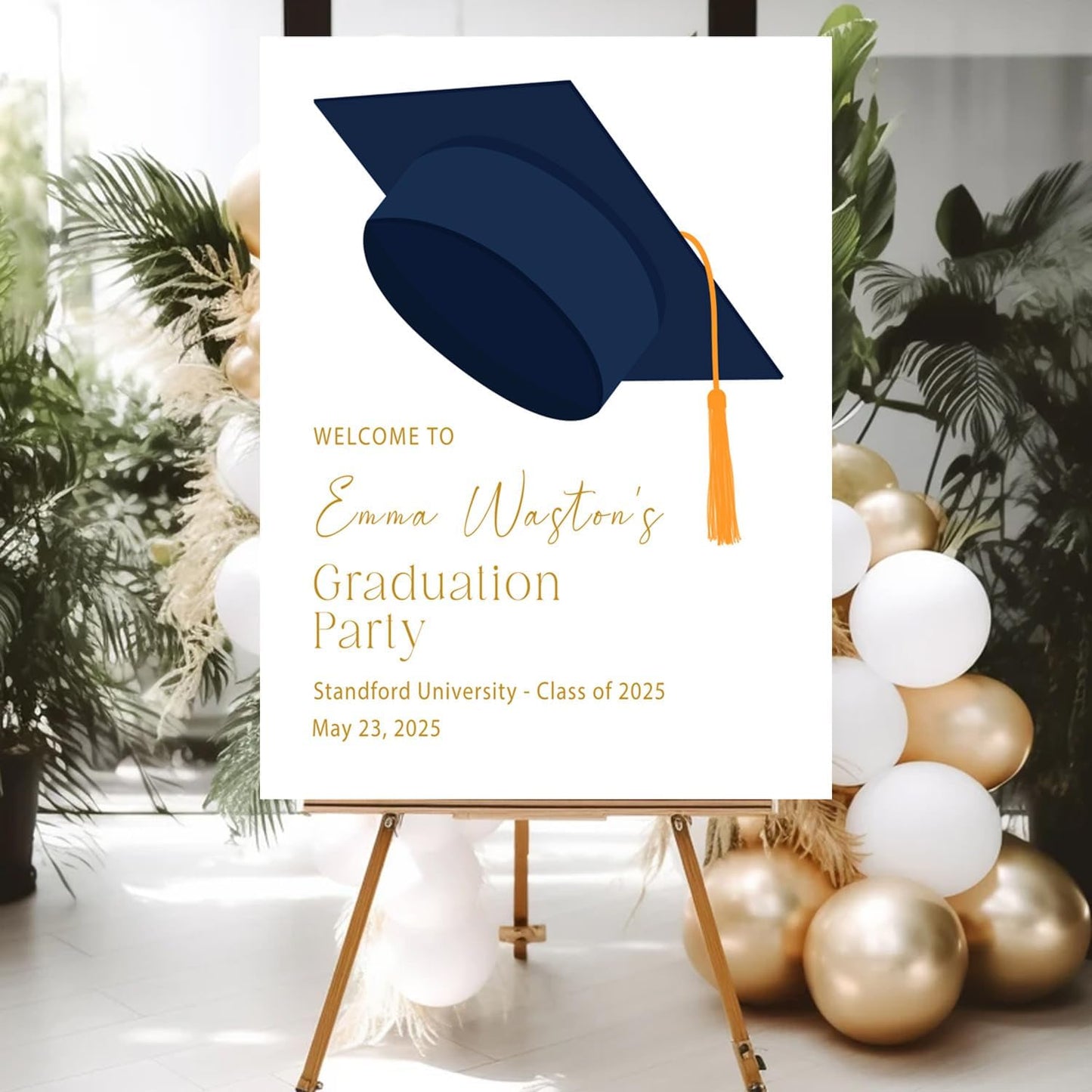 Personalized 2025 Graduation Party Welcome Sign, Minimalist Grads Decor, Class of 2025 Graduation Party Poster, Custom Graduation Party Sign, Congrats Grad Decorations Design 8