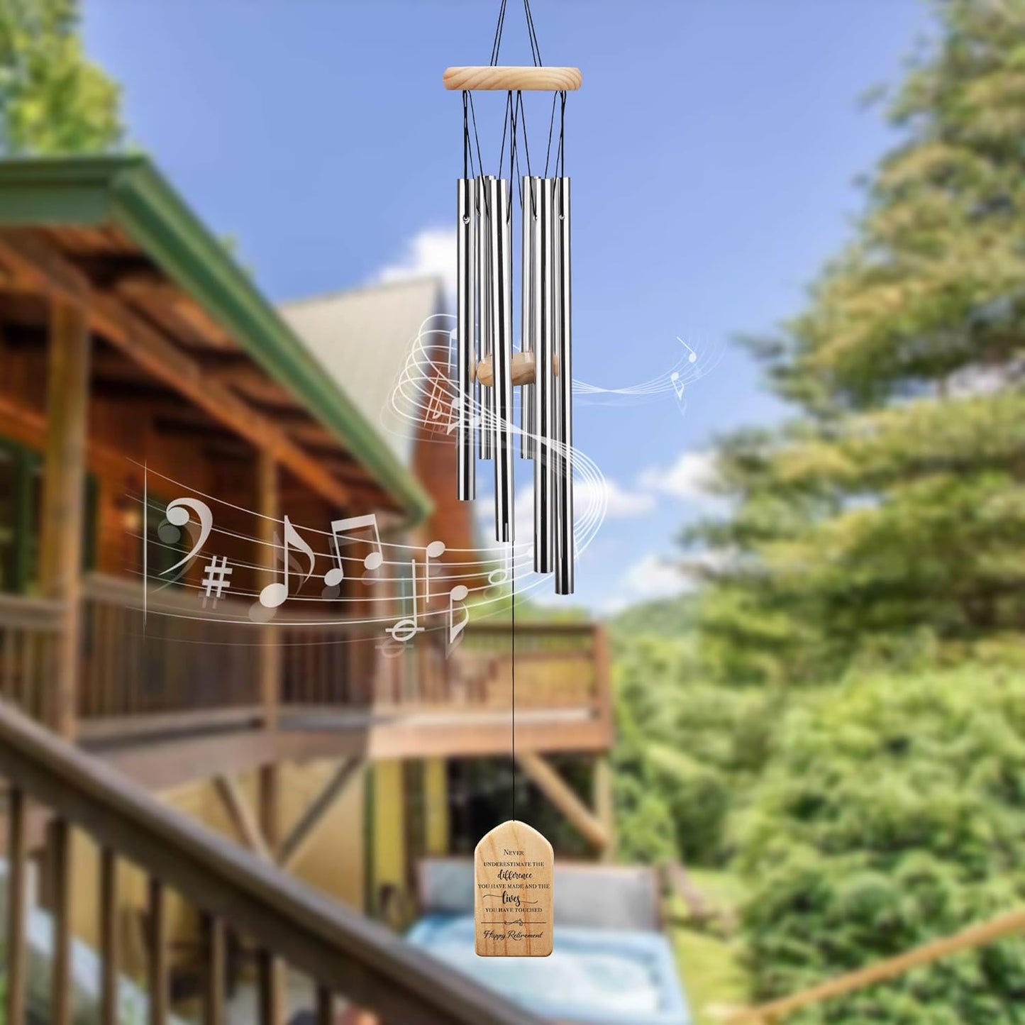 Retirement Gift for Woman Man - Never Underestimate The Difference You Made Wind Chime, Employee Appreciation Gifts, Unique Retirement Keepsake for Coworkers, Boss, Friends, Nurse, Teacher, Coach