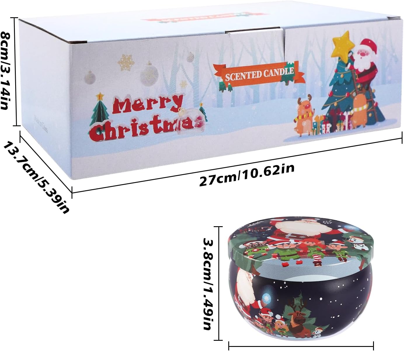 16Pack Christmas Scented Candles Gift- Aromatherapy Candle-Soy Wax-Long Lasting Burn time, Christmas Thanksgiving Gifts for Women，Advent &Home Decor.