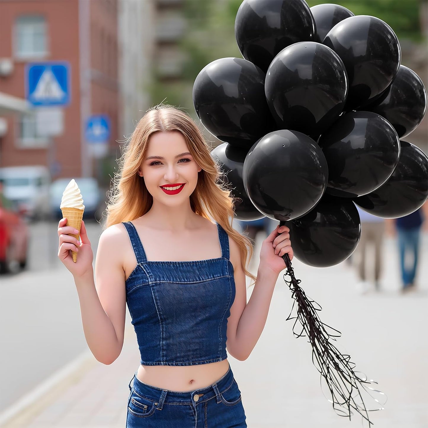 Black Balloons 100 Pack 12 Inch Black Latex Balloon for Graduation Halloween New Year Anniversary Birthday Party Decorations