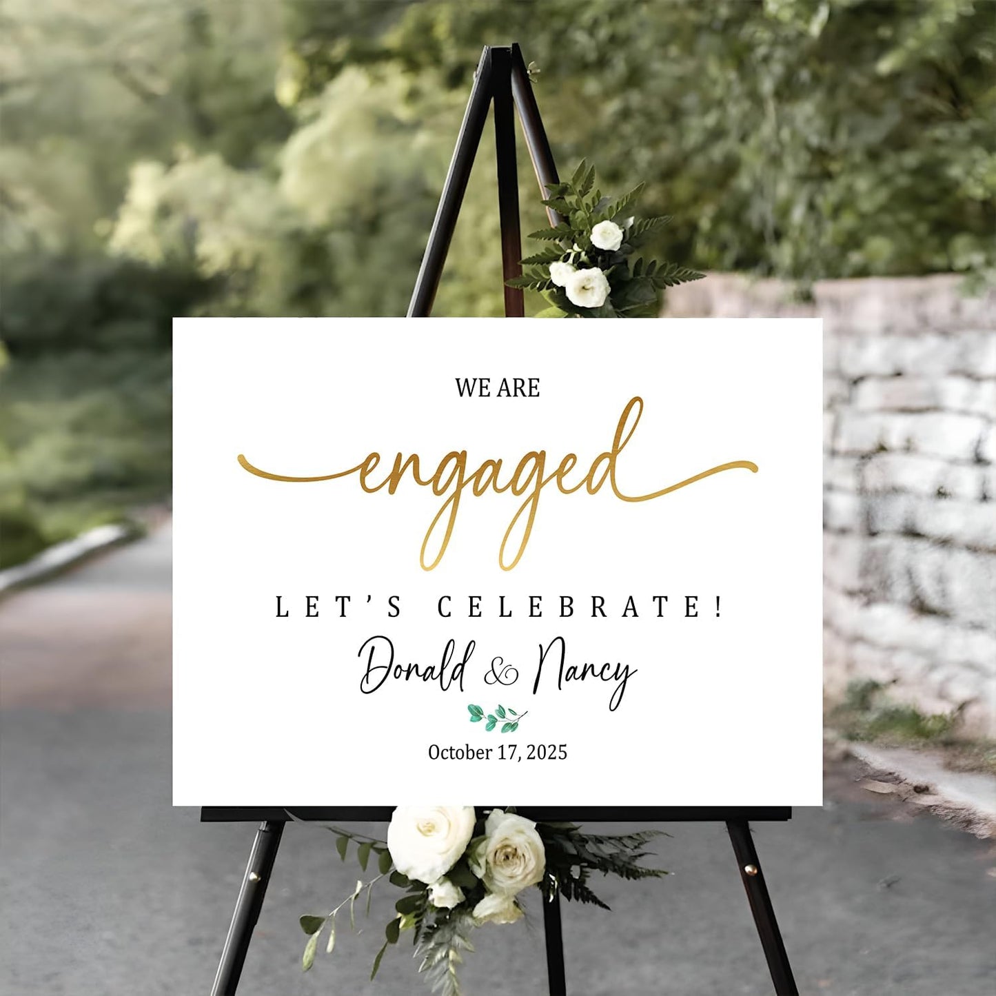 We Are Engaged Sign - Celebrate Engagement Welcome Sign, Decorations for Party