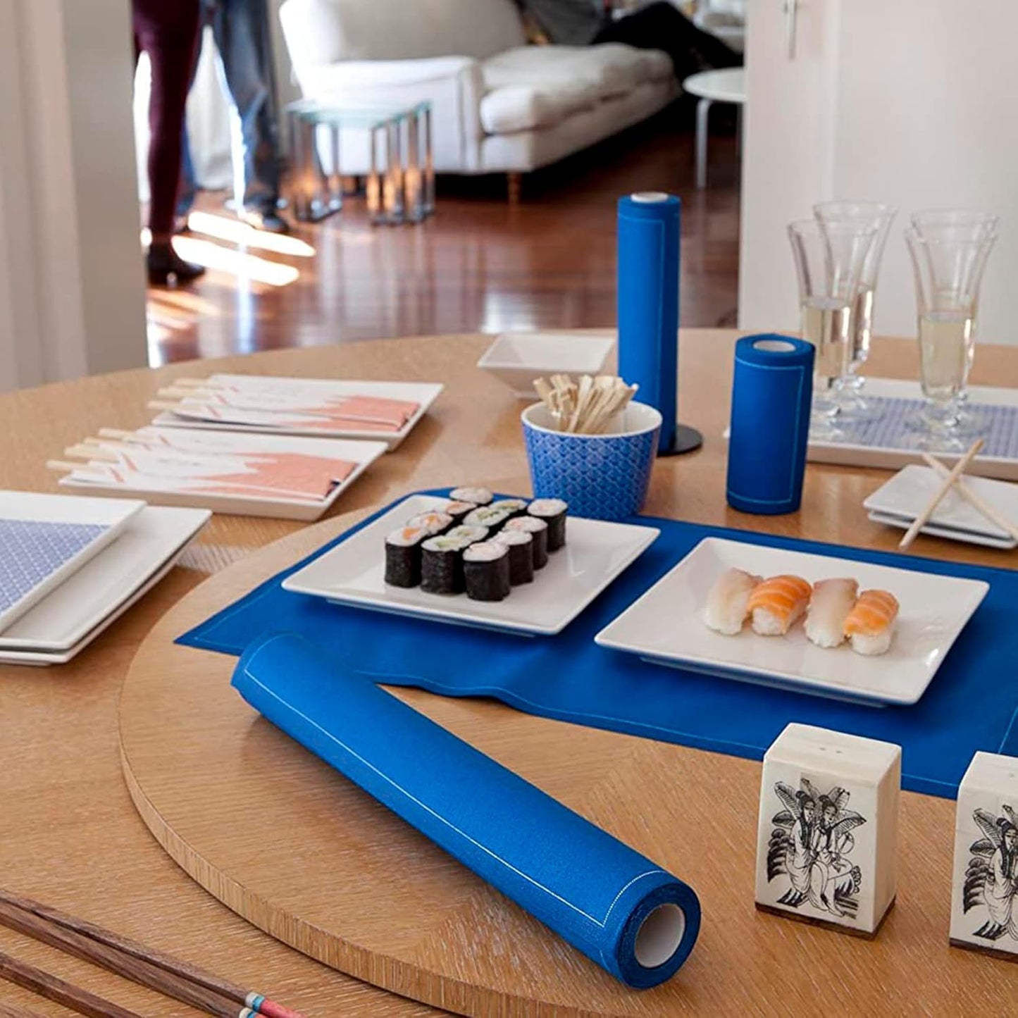 Cotton Cocktail Napkin - 4.3 x 4.3 in - 50 units per roll - Royal Blue
