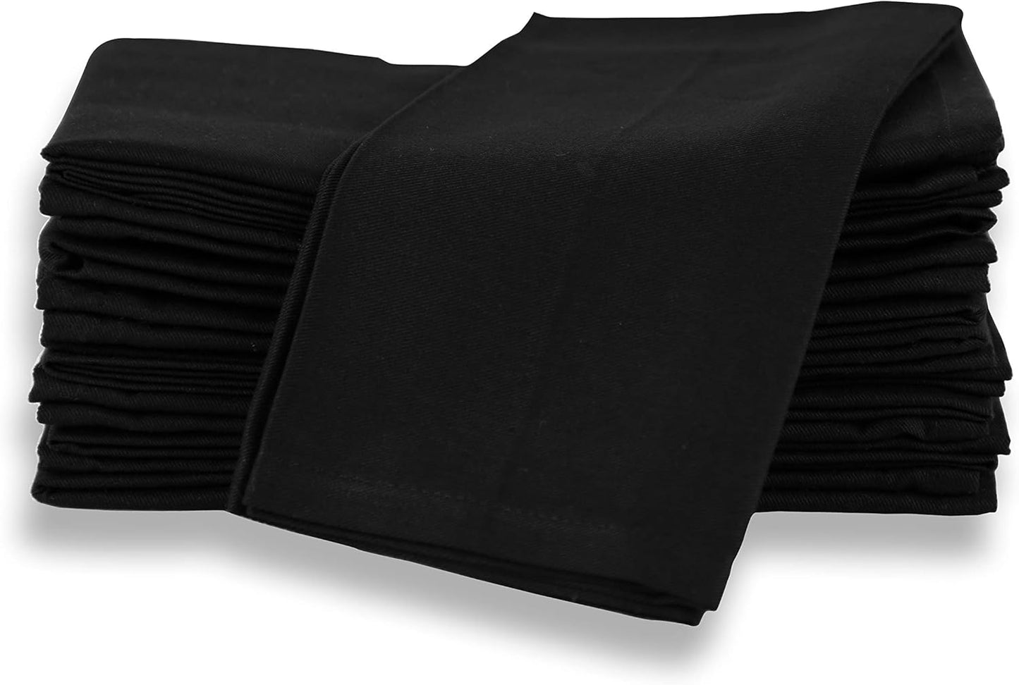 AMOUR INFINI Cotton Cloth Napkins Set of 12 - Soft Premium Dinner Napkins with Hemmed Edges, Hotel Quality 18x18 Inch for Home Dining, Table Decor (Black)