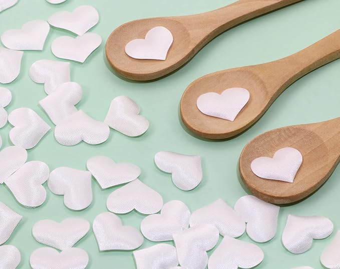 ONLYKXY 200Pcs Sponge Confetti Flower Decor Heart Shape Petals Table Wedding Decoration Glitter Confetti for Wedding Party Valentine's Day Scatter Ponge Petal(White)