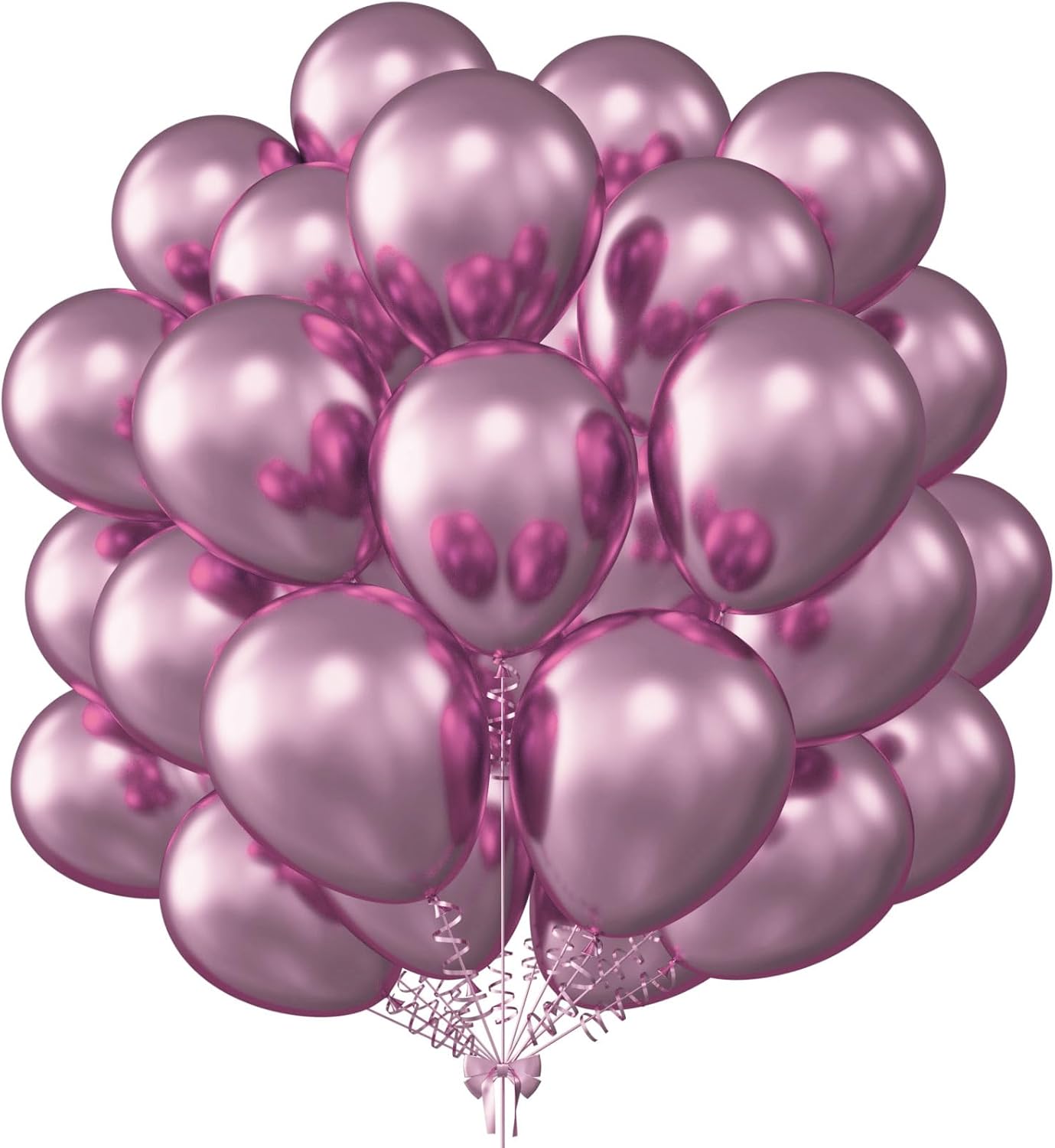 KALOR 10 Inch Metallic PInk Balloons, 100 Pcs Latex Helium Metallic Balloons for Kid's Birthday Party Baby Shower Wedding Graduation Graduation Party Decorations