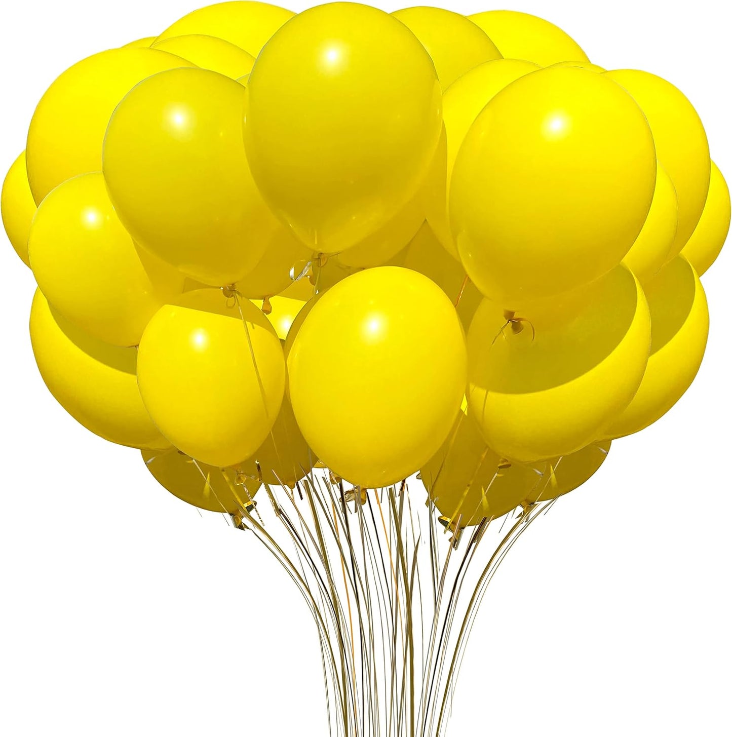 Jonhamwelbor Yellow Balloons 12 inch 100 Pack Matte Dark Yellow Latex Helium Balloons for Baby Shower Birthday Wedding Party Decorations (With Ribbon)