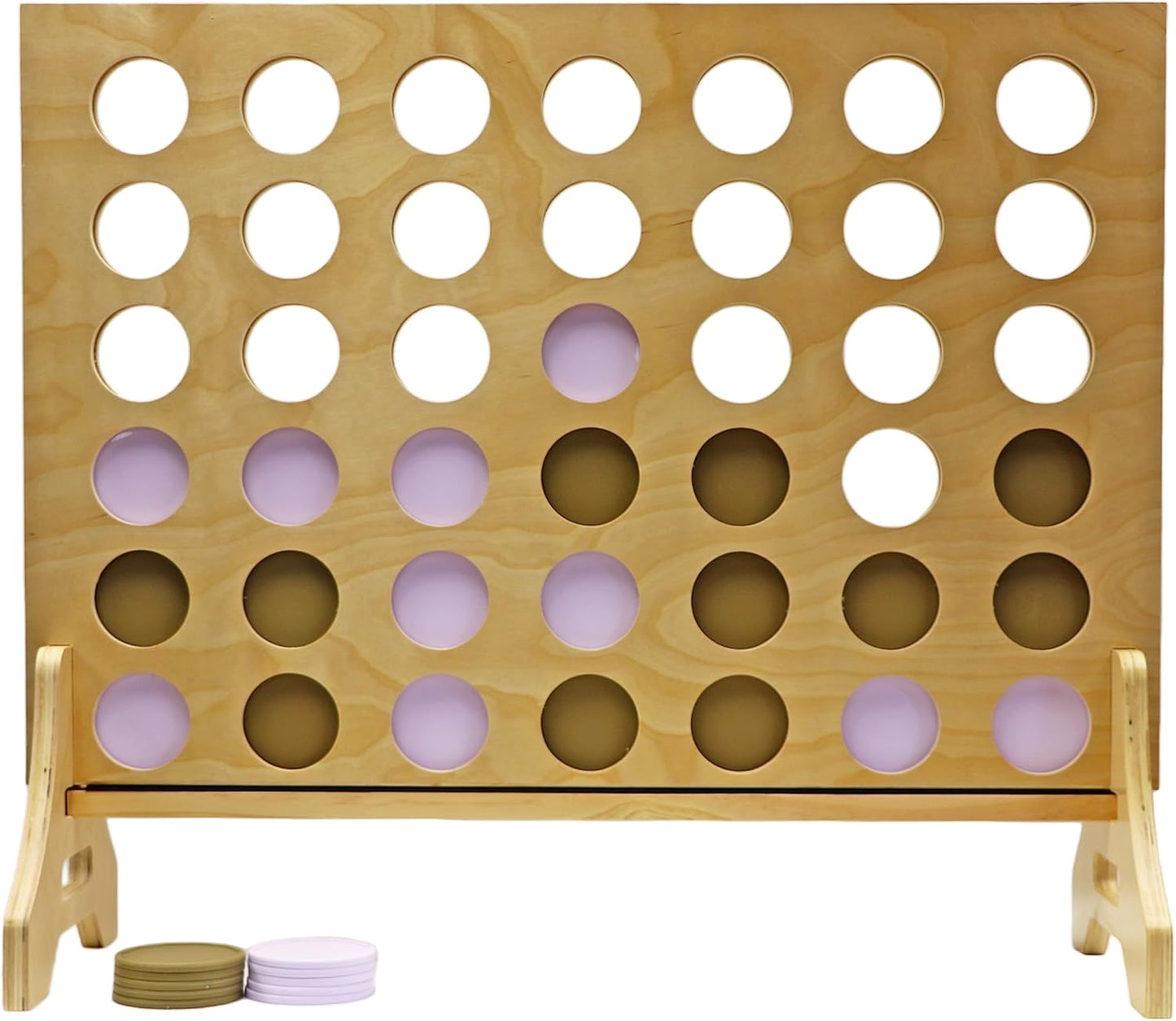 Tailgating Pros Premium Giant Four in a Row with Carrying Case - Jumbo Oversized Outdoor Yard Game - Connect Multiple Pucks in a Row to Win - Many Puck Colors Available!