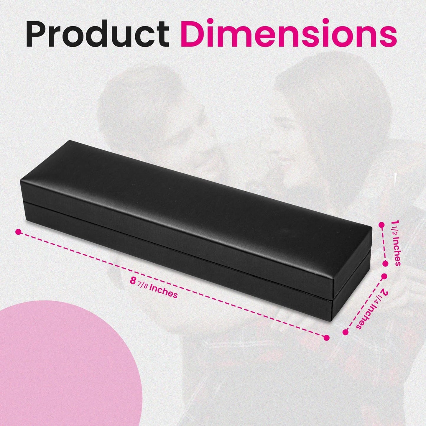 Novel Box Black Jewelry Box for Bracelet 8.87x2.25x1.5 Inches - Bracelets Gift Box for Proposal Wedding Engagement - Faux Leatherette Jewelry Display Box - Gift Presentation Boxes for Bracelets