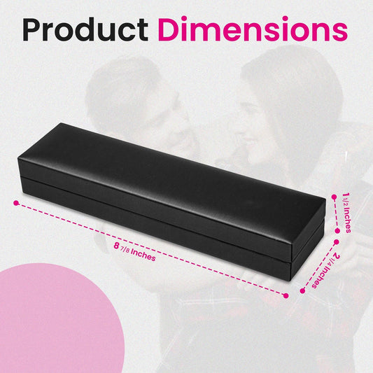Novel Box Black Jewelry Box for Bracelet 8.87x2.25x1.5 Inches - Bracelets Gift Box for Proposal Wedding Engagement - Faux Leatherette Jewelry Display Box - Gift Presentation Boxes for Bracelets