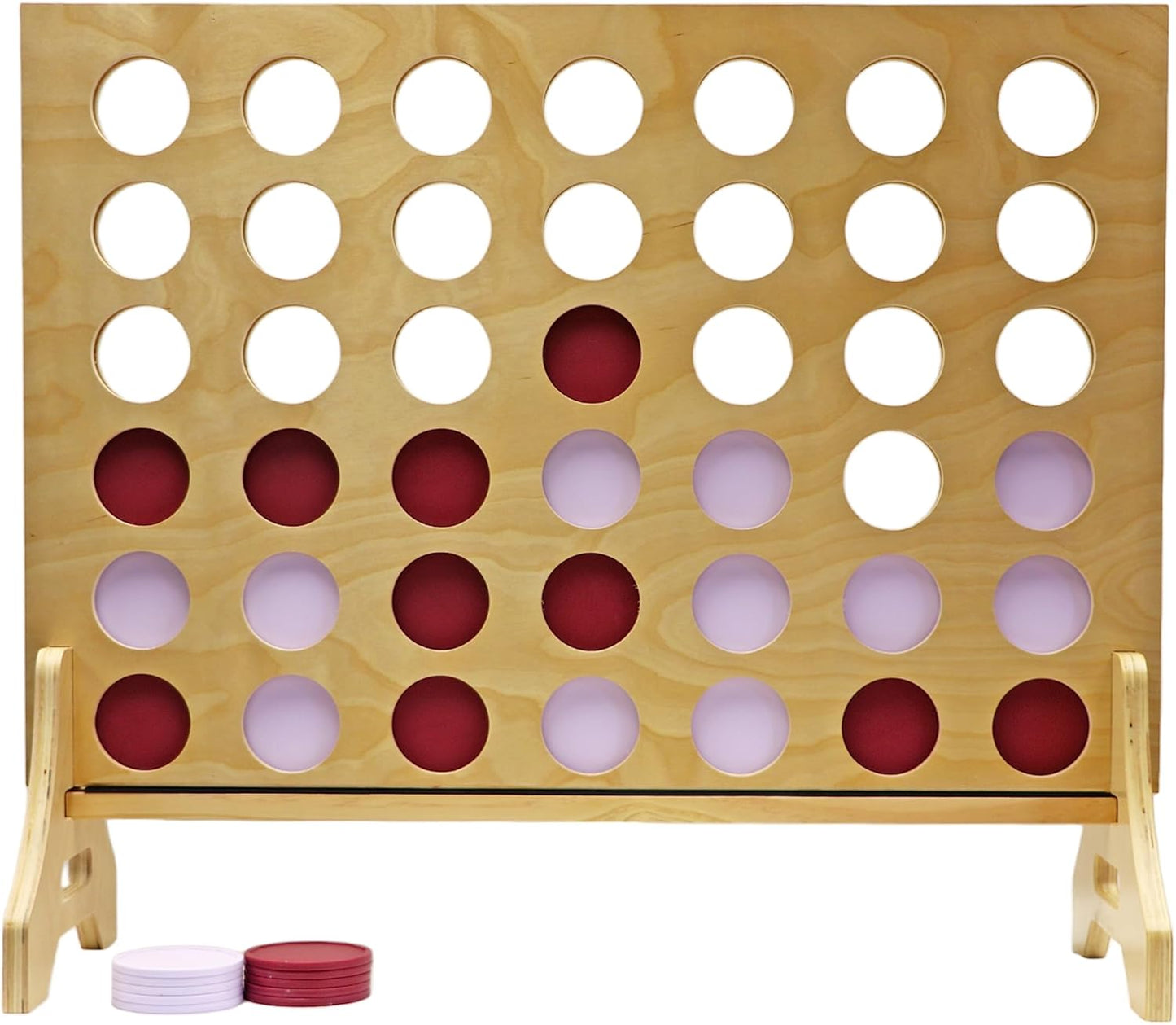 Tailgating Pros Premium Giant Four in a Row with Carrying Case - Jumbo Oversized Outdoor Yard Game - Connect Multiple Pucks in a Row to Win - Many Puck Colors Available!