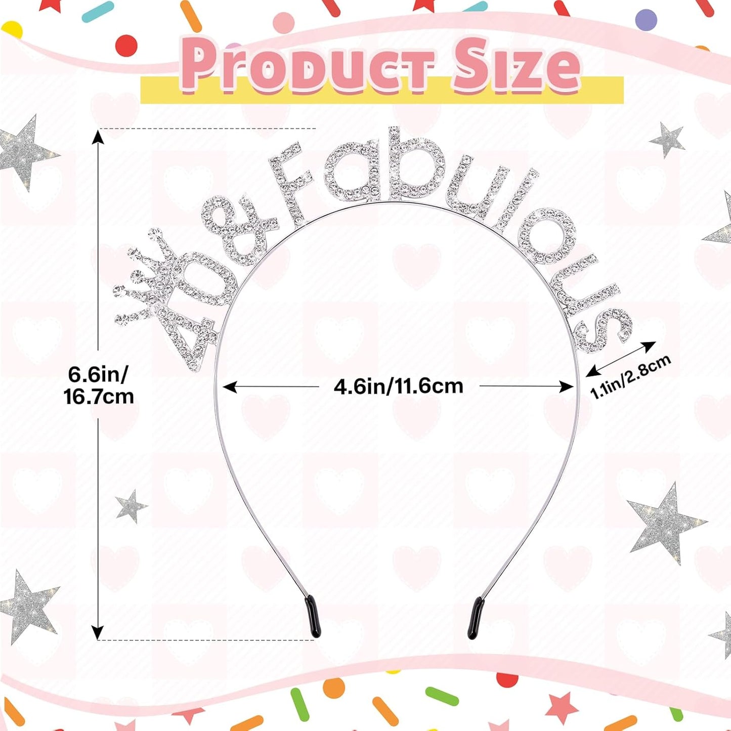 Fabulous 40 Birthday Sunglasses with Crown, 40th Birthday Gifts Decorations for Women, Birthday Glasses Headband Tiara