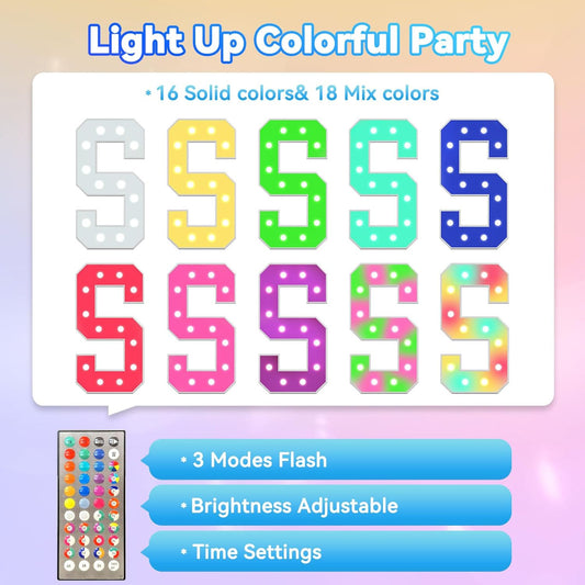 Ledido 4FT Marquee Light Up Letters, 34 Colors Changing Marquee Letter 4 Feet Tall with Remote, Big Letters for Party Wedding Graduation Birthday Decorations, Large Light Up Letter H