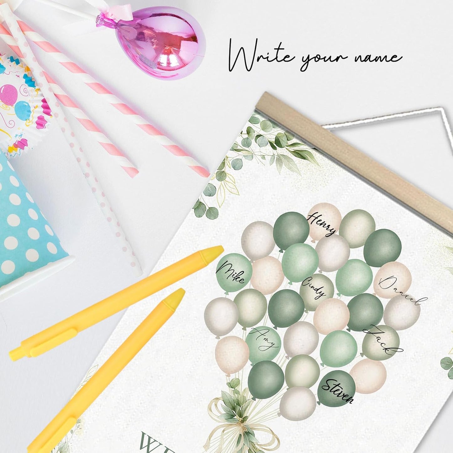 Baby Shower Decorations, Guest Book for Guests to Sign, Baby Shower Games Woodland Birthday Supplies Party Decorations Gender Neutral
