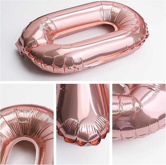 [52 PCS] 16" Foil Rose Gold Letter Balloons 2 Sets of A-Z, Mylar Aluminum Hanging Alphabet for Romance Valentine's day Graduation New Year eve Birthday Party Decorations