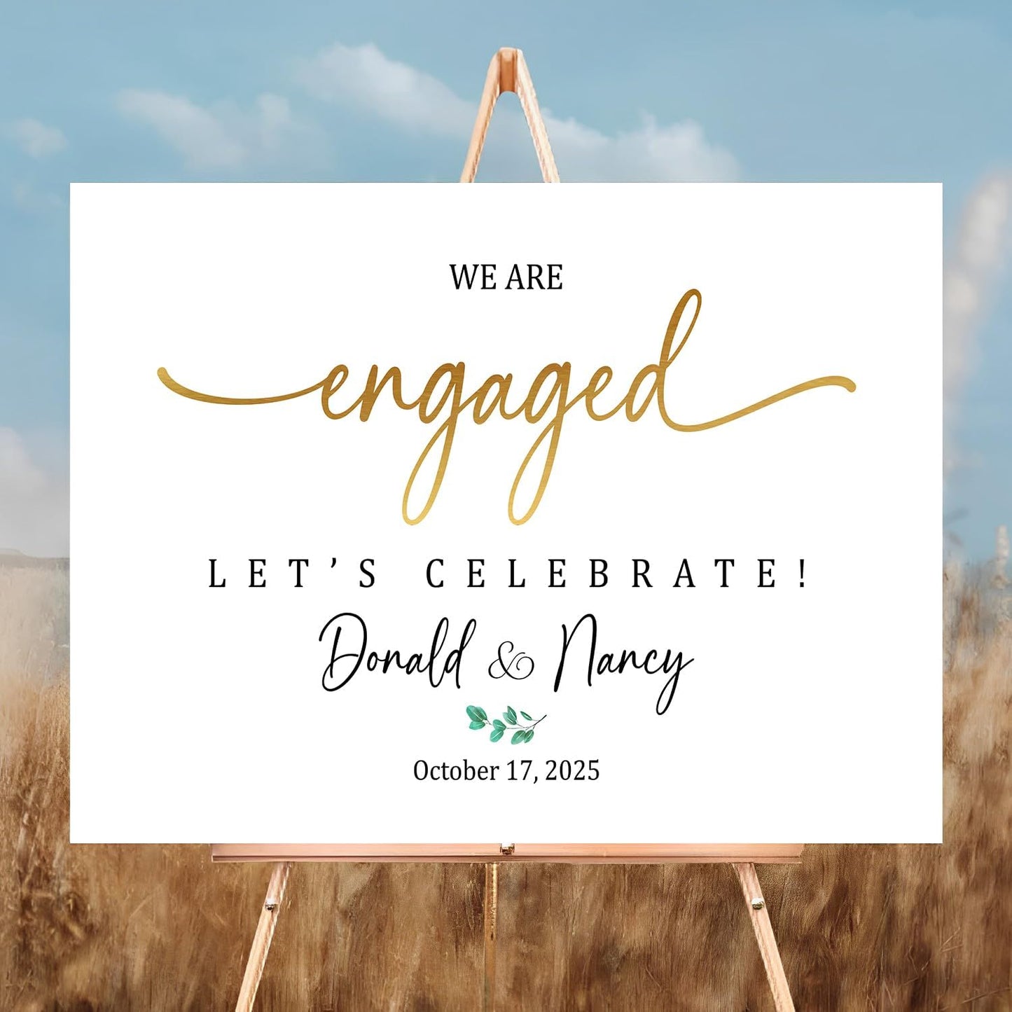 We Are Engaged Sign - Celebrate Engagement Welcome Sign, Decorations for Party