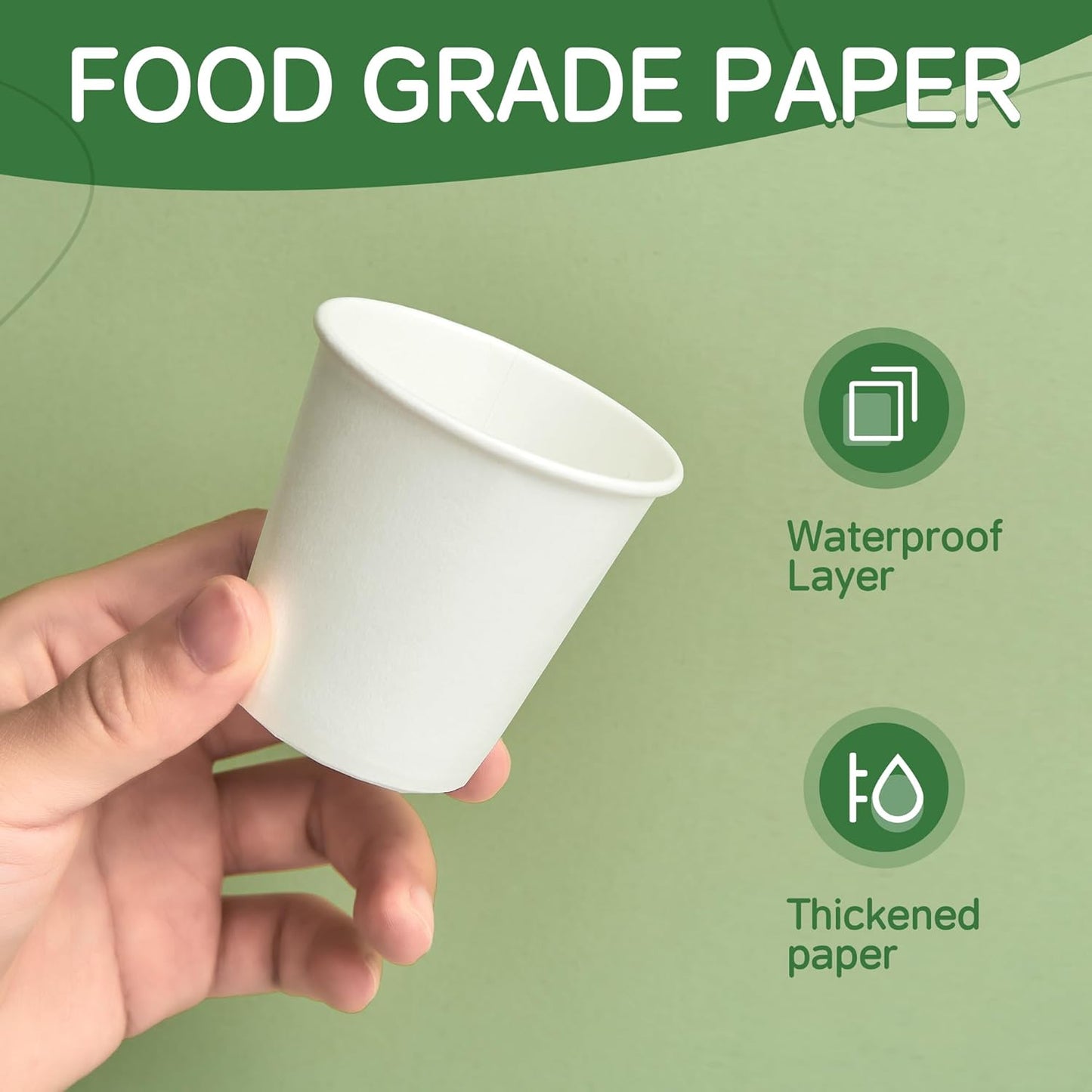 600 Pack 3 oz Paper Cups, Small Coffee Cups, Disposable Mini Bathroom Mouthwash Cups, Suitable for Party, Picnic, Travel, and Events